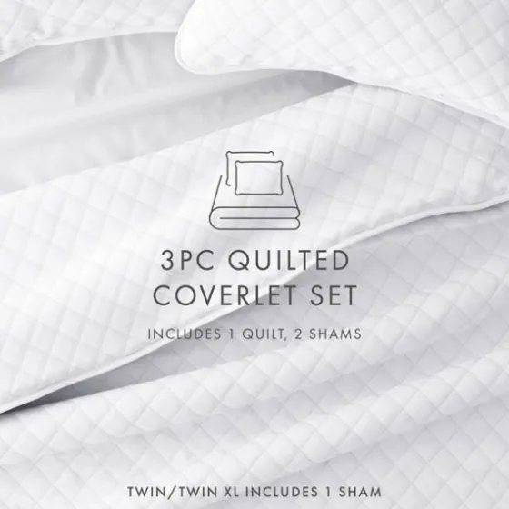 Stitched Diamond 3-Pc. King Quilt Set-Kirkland's Home Clearance