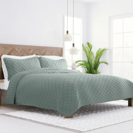 Stitched Diamond 3-Pc. Queen Quilt Set-Kirkland's Home Cheap