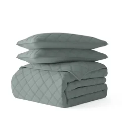 Stitched Diamond 3-Pc. Queen Quilt Set-Kirkland's Home Cheap
