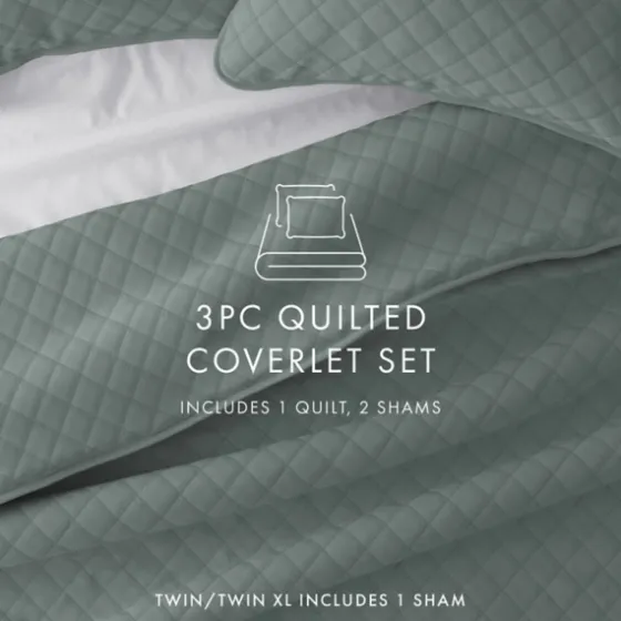 Stitched Diamond 3-Pc. Queen Quilt Set-Kirkland's Home Cheap