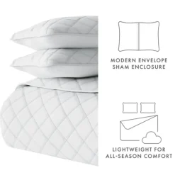Stitched Diamond 3-Pc. Queen Quilt Set-Kirkland's Home Sale