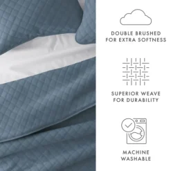 Stitched Diamond 3-Pc. Queen Quilt Set-Kirkland's Home Hot
