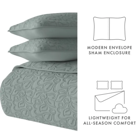 Stitched Floral 3-Pc. King Quilt Set-Kirkland's Home Flash Sale