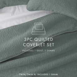Stitched Floral 3-Pc. Queen Quilt Set-Kirkland's Home Shop