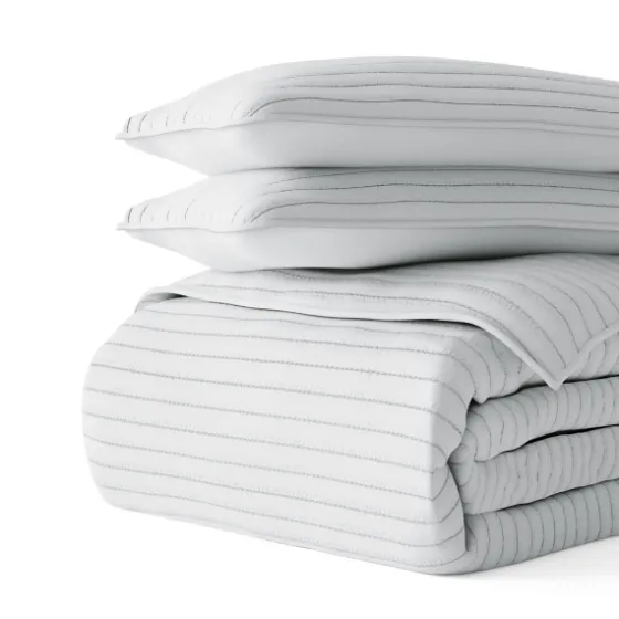 Stitched Stripes 3-Pc. King Quilt Set-Kirkland's Home Outlet