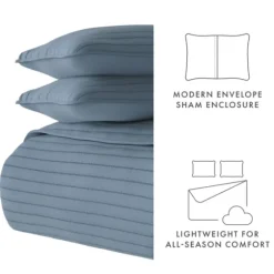Stitched Stripes 3-Pc. Queen Quilt Set-Kirkland's Home Discount
