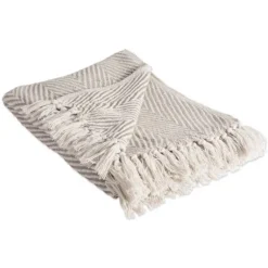 Stone Chevron And Fringe Throw-Kirkland's Home New