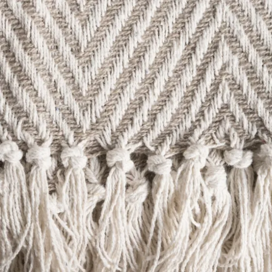 Stone Chevron And Fringe Throw-Kirkland's Home New