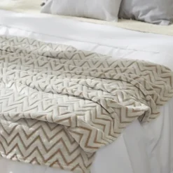 Stone Chevron Plush Throw-Kirkland's Home Store