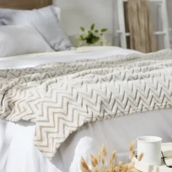 Stone Chevron Plush Throw-Kirkland's Home Store