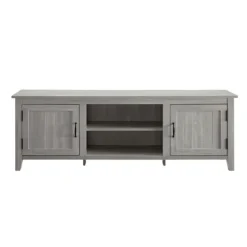 Stone Grooved Door Modern Farmhouse Tv Stand-Kirkland's Home Discount