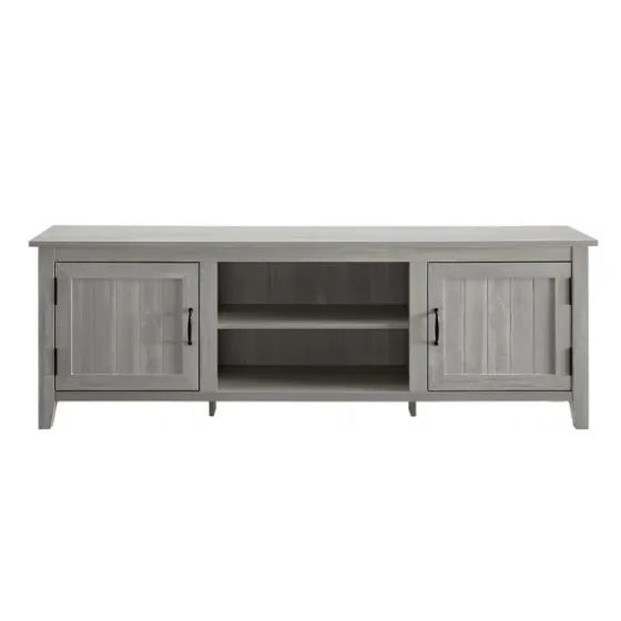 Stone Grooved Door Modern Farmhouse Tv Stand-Kirkland's Home Discount