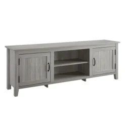 Stone Grooved Door Modern Farmhouse Tv Stand-Kirkland's Home Discount