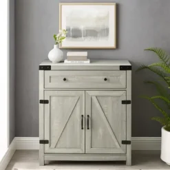 Stone Rustic Barndoor Cabinet-Kirkland's Home Online