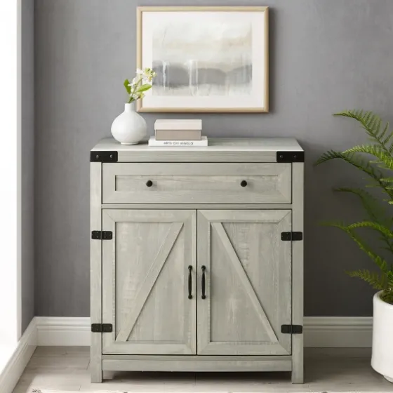 Stone Rustic Barndoor Cabinet-Kirkland's Home Online