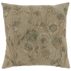 Stone Wash Embroidered Blossom Throw Pillow-Kirkland's Home Flash Sale