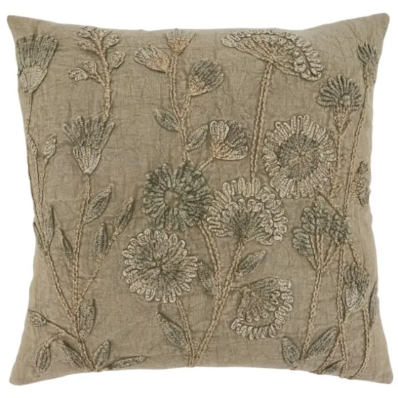 Stone Wash Embroidered Blossom Throw Pillow-Kirkland's Home Flash Sale