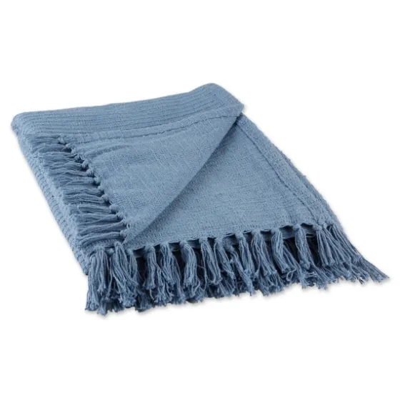 Stonewash Ribbed Fringe Throw-Kirkland's Home Cheap
