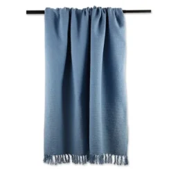 Stonewash Ribbed Fringe Throw-Kirkland's Home Cheap