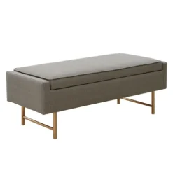 Storage Bench With Brown Metal Legs-Kirkland's Home Flash Sale