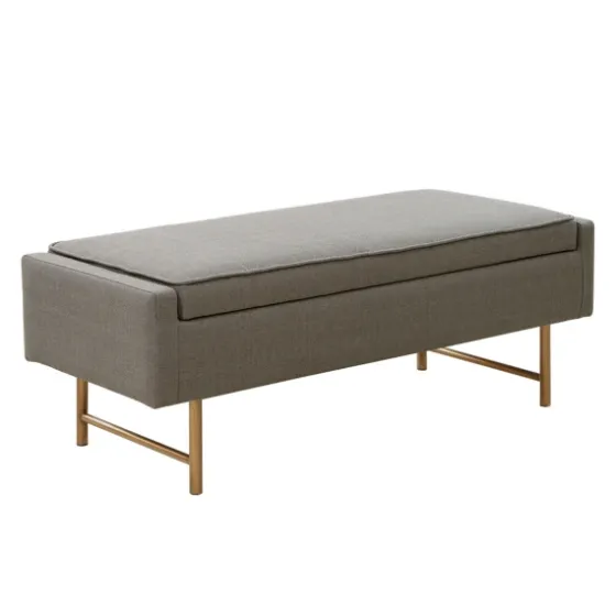 Storage Bench With Brown Metal Legs-Kirkland's Home Flash Sale