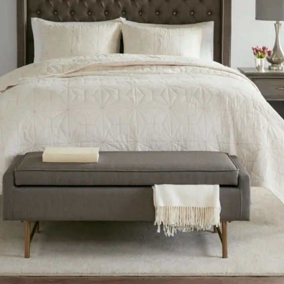 Storage Bench With Brown Metal Legs-Kirkland's Home Flash Sale