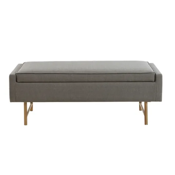 Storage Bench With Brown Metal Legs-Kirkland's Home Flash Sale