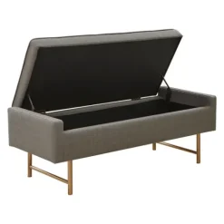 Storage Bench With Brown Metal Legs-Kirkland's Home Flash Sale