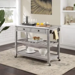 Storm Sonoma Stainless Steel Top Kitchen Cart-Kirkland's Home Best