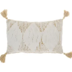 Stripe Diamond Tassels Cotton Lumbar Pillow-Kirkland's Home Best