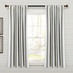 Stripe Farmhouse Curtain Panel Set, 63 In.-Kirkland's Home Outlet