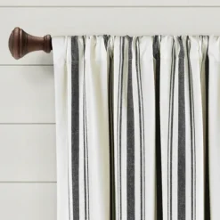 Stripe Farmhouse Curtain Panel Set, 63 In.-Kirkland's Home Outlet