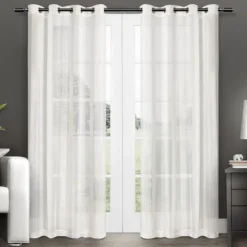 Stripe Sheer Curtain Panel Set, 96 In.-Kirkland's Home Flash Sale