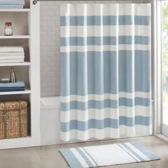 Stripe Waffle Weave Shower Curtain-Kirkland's Home Clearance