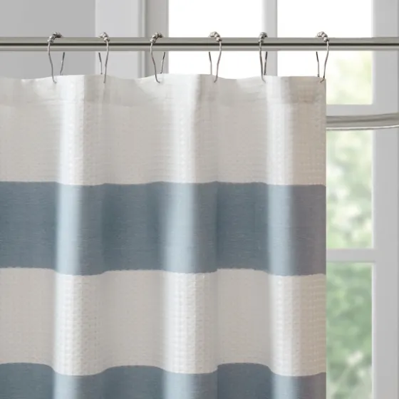 Stripe Waffle Weave Shower Curtain-Kirkland's Home Clearance
