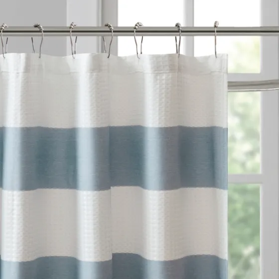 Stripe Waffle Weave Shower Curtain-Kirkland's Home Clearance