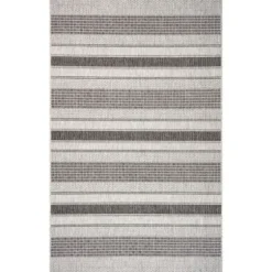 Stripe Weave Sun Shower Outdoor Area Rug, 7X9-Kirkland's Home New