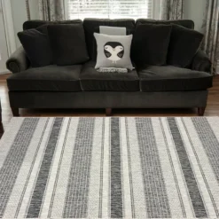 Stripe Weave Sun Shower Outdoor Area Rug, 7X9-Kirkland's Home New