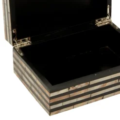 Striped Mother Of Pearl Shell Wood Boxes, Set Of 2-Kirkland's Home Online