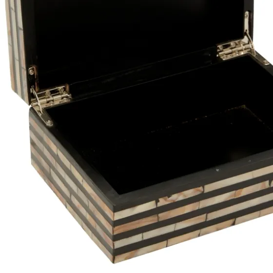 Striped Mother Of Pearl Shell Wood Boxes, Set Of 2-Kirkland's Home Online