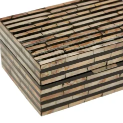 Striped Mother Of Pearl Shell Wood Boxes, Set Of 2-Kirkland's Home Online