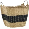 Striped Natural Seagrass Basket-Kirkland's Home Clearance