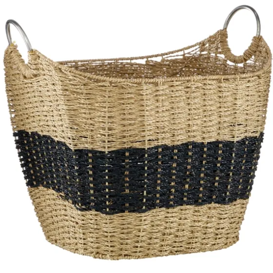 Striped Natural Seagrass Basket-Kirkland's Home Clearance