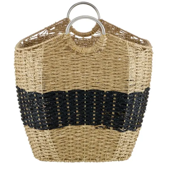 Striped Natural Seagrass Basket-Kirkland's Home Clearance