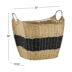Striped Natural Seagrass Basket-Kirkland's Home Clearance