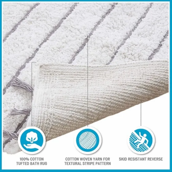 Striped Tassel Bath Mat-Kirkland's Home Shop