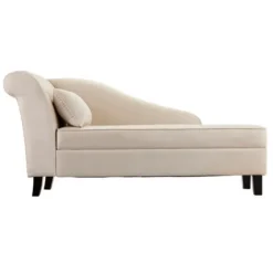Suede Upholstered Chaise Lounge With Storage-Kirkland's Home Online
