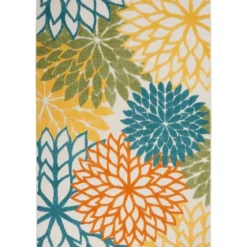 Summer Hues Floral Burst Outdoor Area Rug, 6X9-Kirkland's Home Online