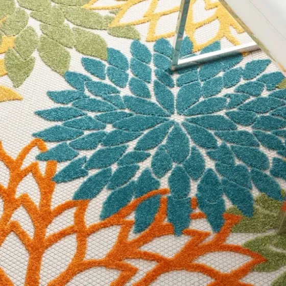 Summer Hues Floral Burst Outdoor Area Rug, 6X9-Kirkland's Home Online
