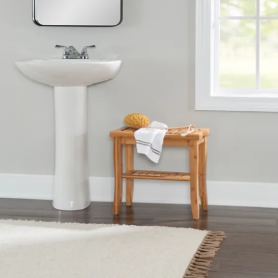 Sumter Bamboo Bathroom Stool-Kirkland's Home New